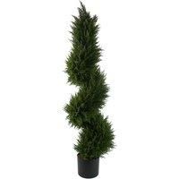 Green 120cm Plastic Spiral Cypress Tree Artificial Topiary Home Decor