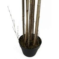 180cm Green Artificial Bamboo Tree in Black Pot - Lifelike Home Decor