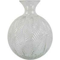 Glass Vase Clear Fern Print Glass Bottle Vase 26Cm Botanik