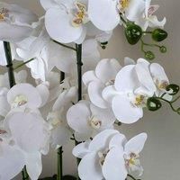 Orchid Artificial White Gold Ceramic Planter Botanik, White