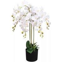 85cm Artificial Deluxe Bush Orchid White