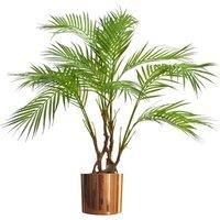 90cm Artificial Areca Palm Plant Twisted Detail Trunk with Copper Metal Plater