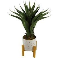 Artificial YUKka Tropical House Plant Plastic Pot 55Cm Faux House Plants Botanik