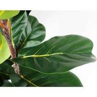 Leaf Design UK Artificial Plant Fiddle Fig Tree Plant Black Plastic Pot