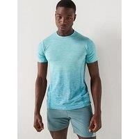 Gym King Mens Relentless Ombre Seamless Tee - Sea Mist