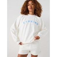 Gym King Womens Shadow Oversized Crew - Cream