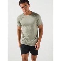 Gym King Mens Limitless Abstract Knit T-Shirt - Khaki Green
