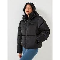 Gym King Womens Cropped Padded Jacket - Black