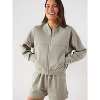 Gym King Womens Retreat Cropped Bomber - Sage Green