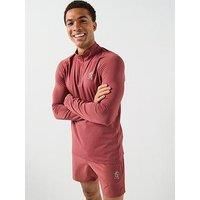 Gym King Mens Energy 1/4 Zip Funnel Neck Top - Red