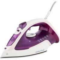 Morphy Richards Steamflow Turbo Steam Iron, Non Stick Ceramic Soleplate, 35g Output, Temperature Controls, Anti-Scale and Drip, 320ml Water Tank, 2400W, Pink, White and Amethyst, 302011