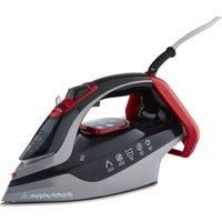 Morphy Richards Power Steam Elite LED Steam Iron, Ceramic Soleplate, 35g/min Steam Output, Vertical Steam, Self Clean, Anti Drip, Digital Controls, 3m Cord, 3000W, Grey/Black/Red, 302012