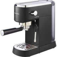 Morphy Richards Signature Compact Espresso Maker, Ground Coffee, Dual Cup, Illuminated Buttons, 1L Water tank, Steam Control, Stainless Steel, Black, 172024
