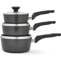 Morphy Richards 3pc Forged Aluminium Pan Set Graphite, Black