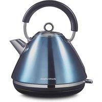 Morphy Richards Accents Pyramid Kettle, 1.5L, 3KW Rapid Boil, 360 Base, Removable Limescale Filter, Easy View Window, Ring Pull, Blue, 102049