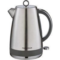 Morphy Richards Mexborough 1.7L Kettle, Stainless Steel, 3K Rapid Boil, 360 Base, Anti-Lime Scale Filter, Boil Dry Protection, Illuminated On/Off Switch, Water Window, Ring Pull, Grey Trim, 102902