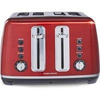 Morphy Richards Accents Toaster 4 Slice Toaster, Variable Browning, Wide Slots, High Lift, Illuminated Buttons, Removable Crumb Tray, Cancel, Reheat, Defrost, Integrated Cord Storage, Red, 242048