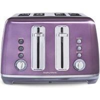 Morphy Richards Accents Toaster 4 Slice Toaster, Variable Browning, Wide Slots, High Lift, Illuminated Buttons, Removable Crumb Tray, Cancel, Reheat, Defrost, Integrated Cord Storage, Purple, 242050