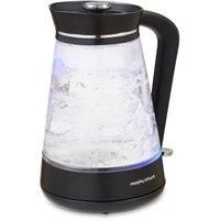 Morphy Richards Glass Kettle, 1.7L, Illuminated, Premium Glass, 3kw Rapid Boil, 360 Base, Blue Light Indicator, Water Level Indicator, Dry Boil Protection, Cord Storage, 108004