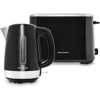Morphy Richards Equip Black 1.7L Kettle & 2 Slice Toaster Breakfast set