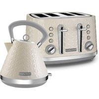 Morphy Richards Vector 1.5L Kettle & 4 Slot Toaster Cream Breakfast set