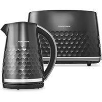 Morphy Richards 1.5L Kettle & 2 Slice Toaster Black Breakfast set Hive