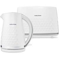 Morphy Richards Kettle & Toaster Breakfast Set 1.7L,  2 Slice, White Hive 950073