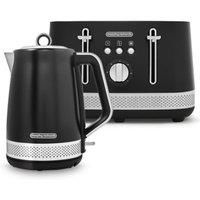 Morphy Richards Illumination 1.7L Kettle and 4 Slice Toaster Black Breakfast set