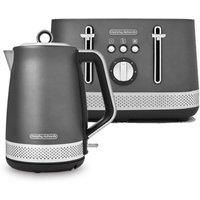 Morphy Richards Illumination Kettle and Toaster Set, 1.7L Rapid Boil Illumination Jug Kettle, 4 Slice Variable Browning Illumination Toaster, Matching Set, 3KW/ 1500W, Titanium, 108022/248022