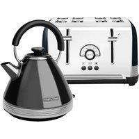 Morphy Richards Venture Retro 1.5L Kettle and 4 Slice Toaster Onyx Breakfast set