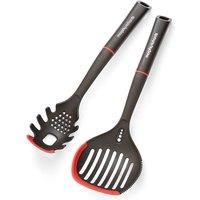 Morphy Richards Pasta Server and Skimmer Set, Heat Resistant Nylon & Silicone Utensils | Non-Stick Safe | Portion Measurer, Grater, Herb Stripper, Saw Tooth Edge| Dishwasher Safe | 869003