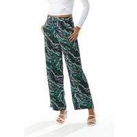 Abstract Print Trousers in Black