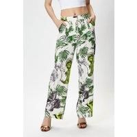Liquorish Bird and Floral Print Trousers