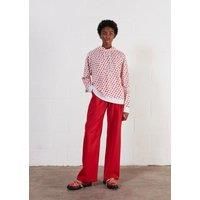 Merino Wool Red Heart Print Hoodie