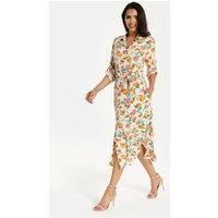 Liquorish Fruit Print Button Through Shirt Dress