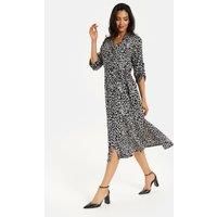 Liquorish Leopard Print Button Through Midi Shirt Dress