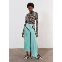 House of Holland Women's Jacquard Mint Midi Skirt | Size: 6