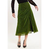 House of Holland Women's Gathered Midi Skirt in Green | Size: 6