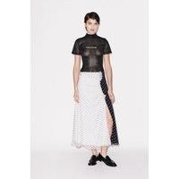 Polka Gathered Midi Skirt