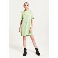 Sage Tencel T-Shirt Dress With Logo Embroidery