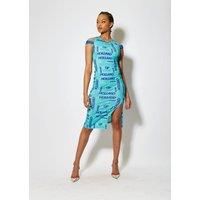 All Over Print Sleeveless Fitted Dress