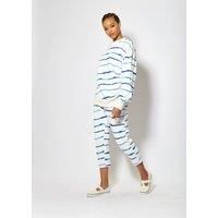 Blue Ink Stripe Capri Style Joggers