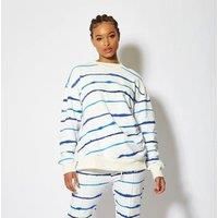 Blue Ink Stripe Sweatshirt Zip Detail