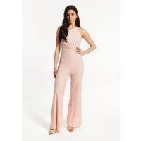 Pink Sequin One Shoulder Jumpsuit