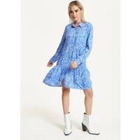 Liquorish Women's Blue Paisley Shirt Dress | Size: 20