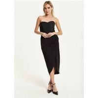Liquorish Women's Strapless Black Midi Dress | Size: 10