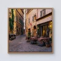 Warren Reed - Designer Cozy Rome Street Framed Canvas in Light Brown | Size: w40 inch x h40 inch