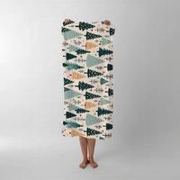 Boho Inspired Christmas Tree Pattern Beach Towel