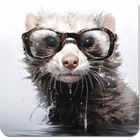 Splashart Ferret With Glasses Coasters - Set of 4
