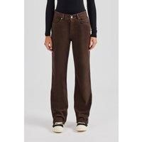 Womens Embossed Pocket Detail Jean - Dark Chocolate